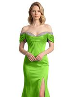Corset Beaded Trumpet Prom Dress 