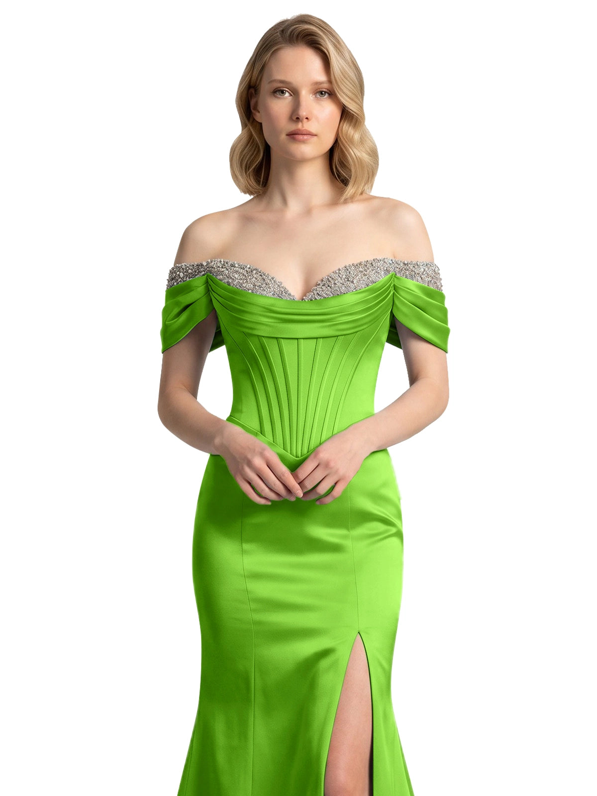 Corset Beaded Trumpet Prom Dress 