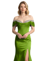 Corset Beaded Trumpet Prom Dress 