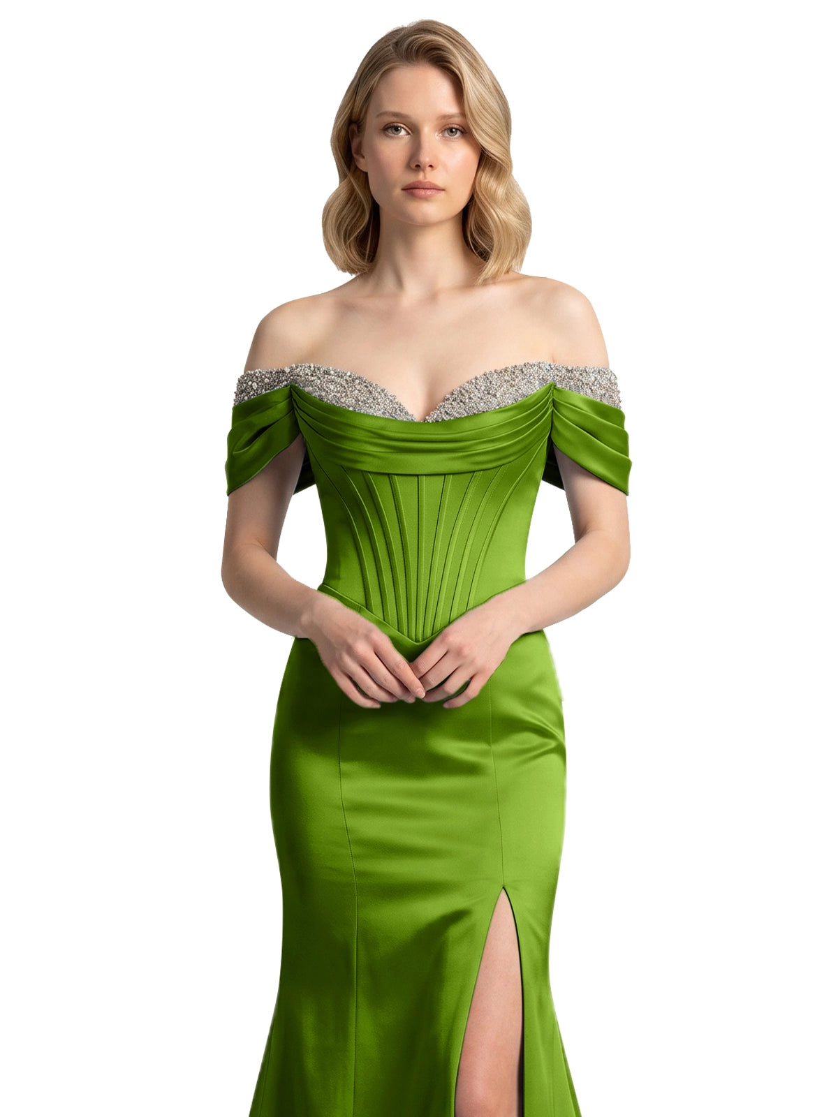 Corset Beaded Trumpet Prom Dress 