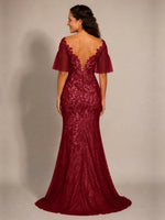 Mermaid Mother of the Bride Dress with V-neck 