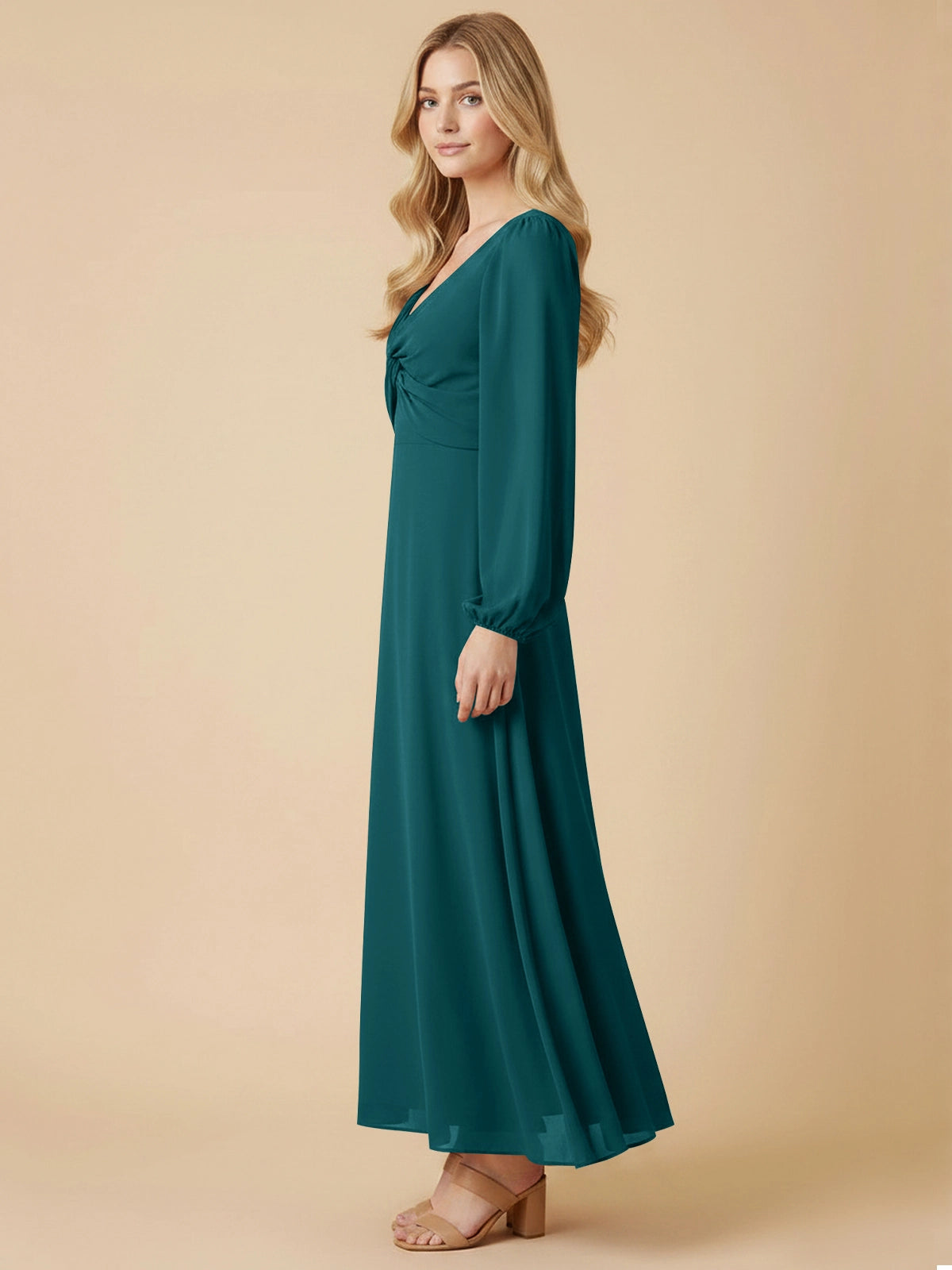 A-line Bridesmaid Dress with Long Sleeves 