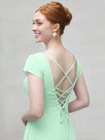 Flowy Ruffle Sheath Bridesmaid Dress 
