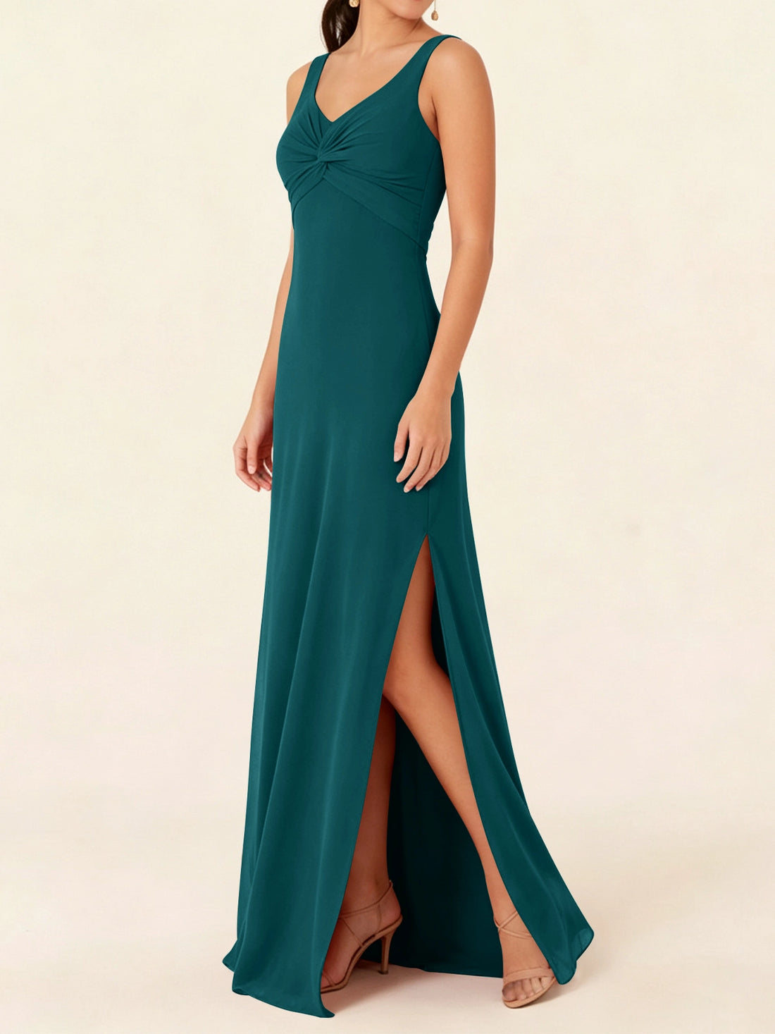 Chiffon Bridesmaid Dress with Slit 