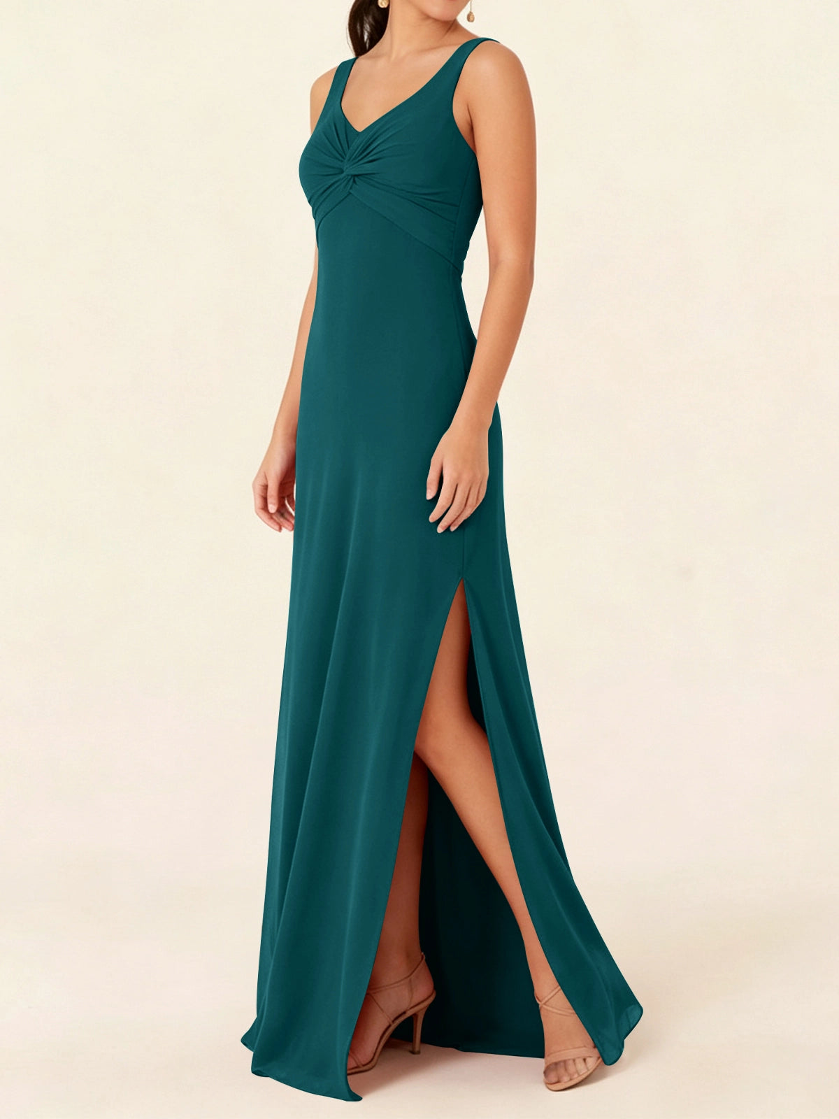 Chiffon Bridesmaid Dress with Slit 