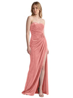 Velvet Prom Dress with Beaded Applique 