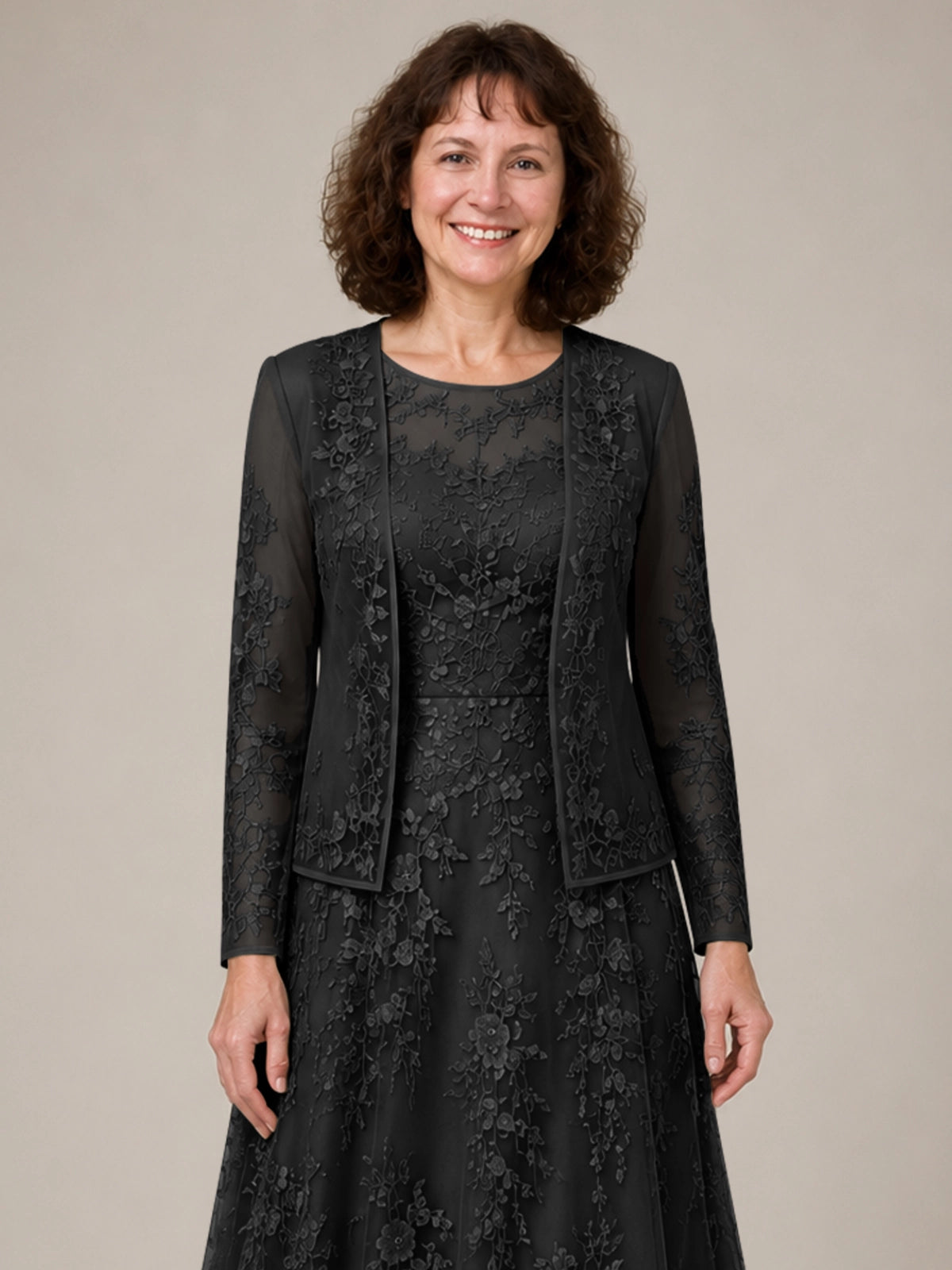 A-line Mother of the Bride Dress with Lace 