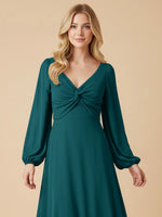 A-line Bridesmaid Dress with Long Sleeves 