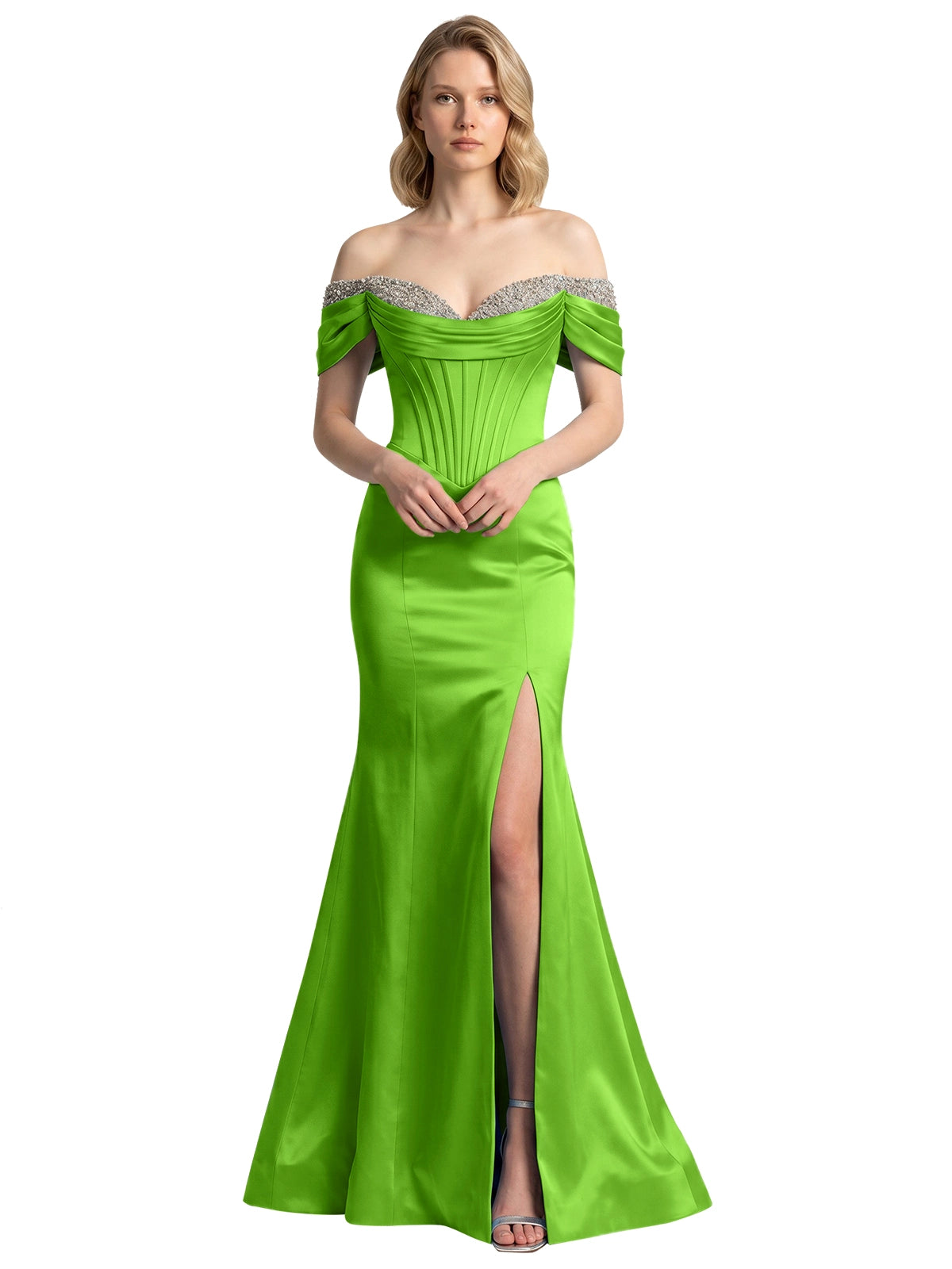 Corset Beaded Trumpet Prom Dress 