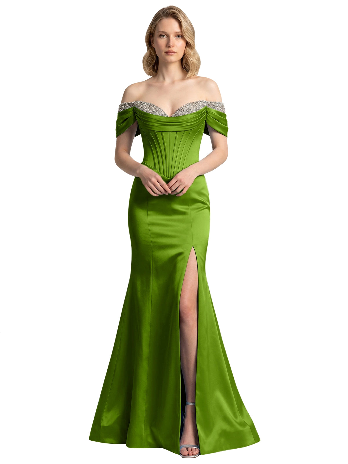 Corset Beaded Trumpet Prom Dress 