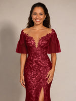 Mermaid Mother of the Bride Dress with V-neck 
