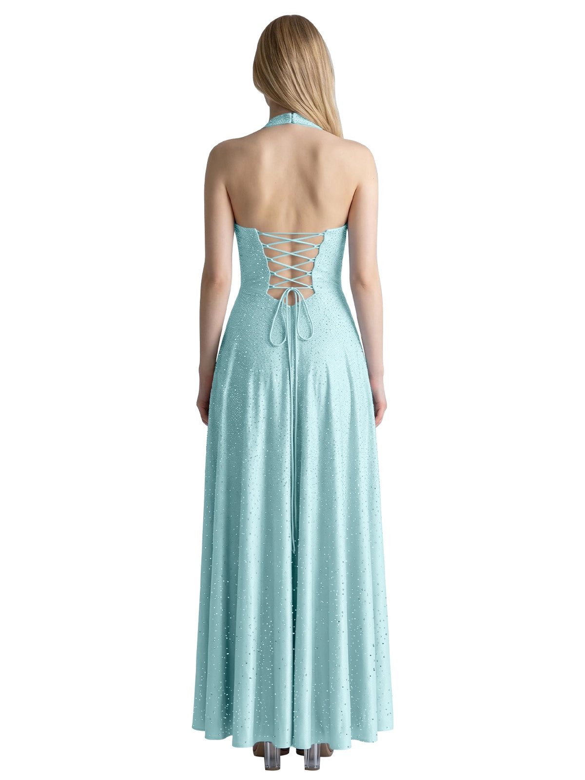 Halter Beaded Prom Dress 