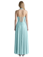 Halter Beaded Prom Dress 