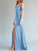 Off-the-Shoulder Slit Bridesmaid Dress 
