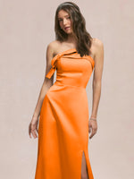 Satin Bow Accent Bridesmaid Dress 