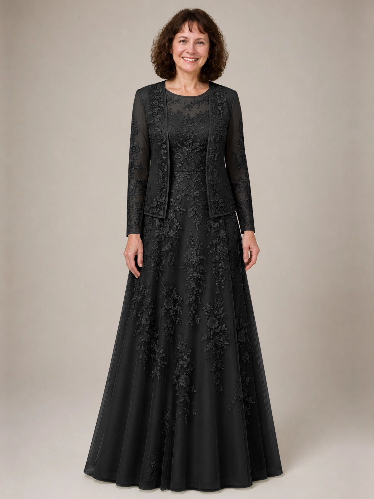 A-line Mother of the Bride Dress with Lace 