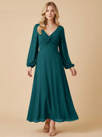 A-line Bridesmaid Dress with Long Sleeves 