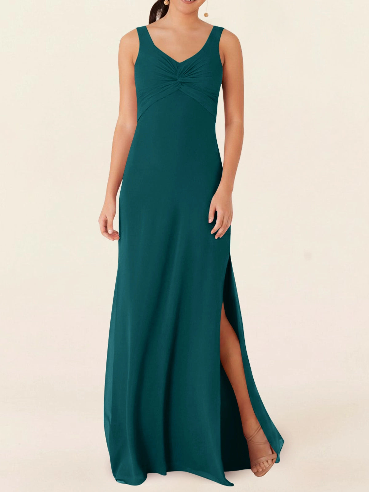 Chiffon Bridesmaid Dress with Slit 
