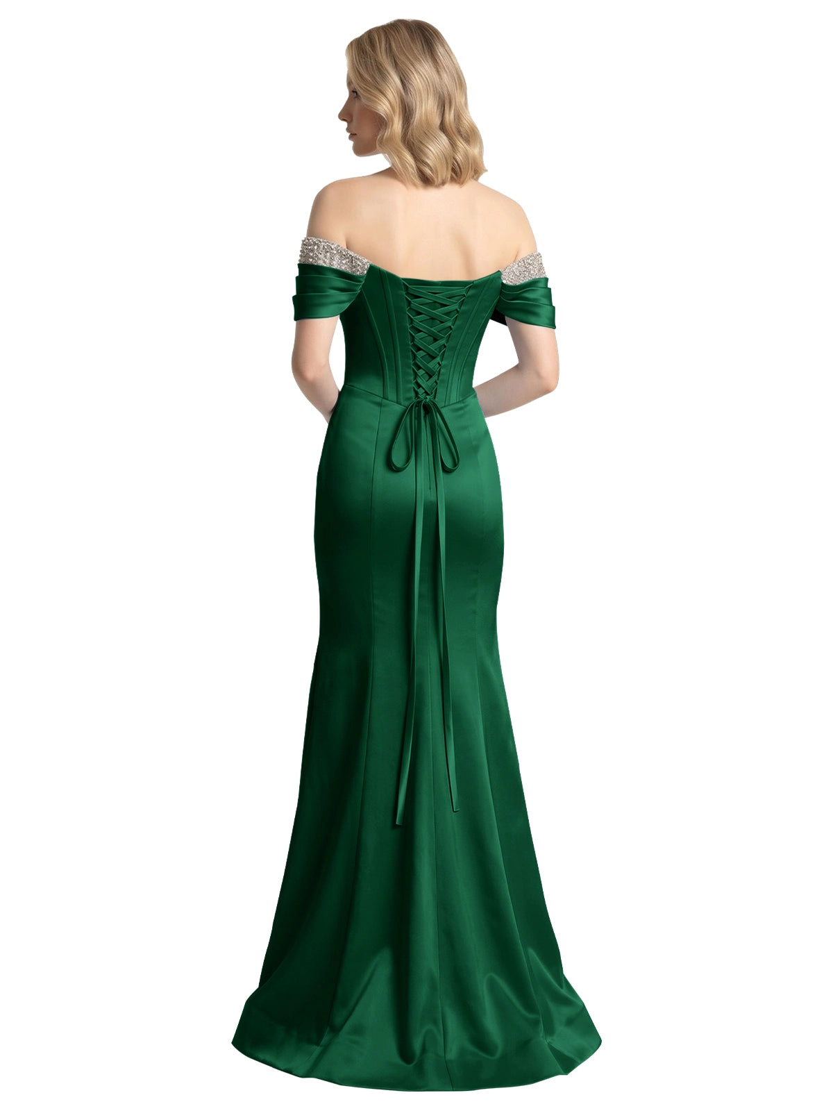 Corset Beaded Trumpet Prom Dress 