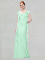 Flowy Ruffle Sheath Bridesmaid Dress 