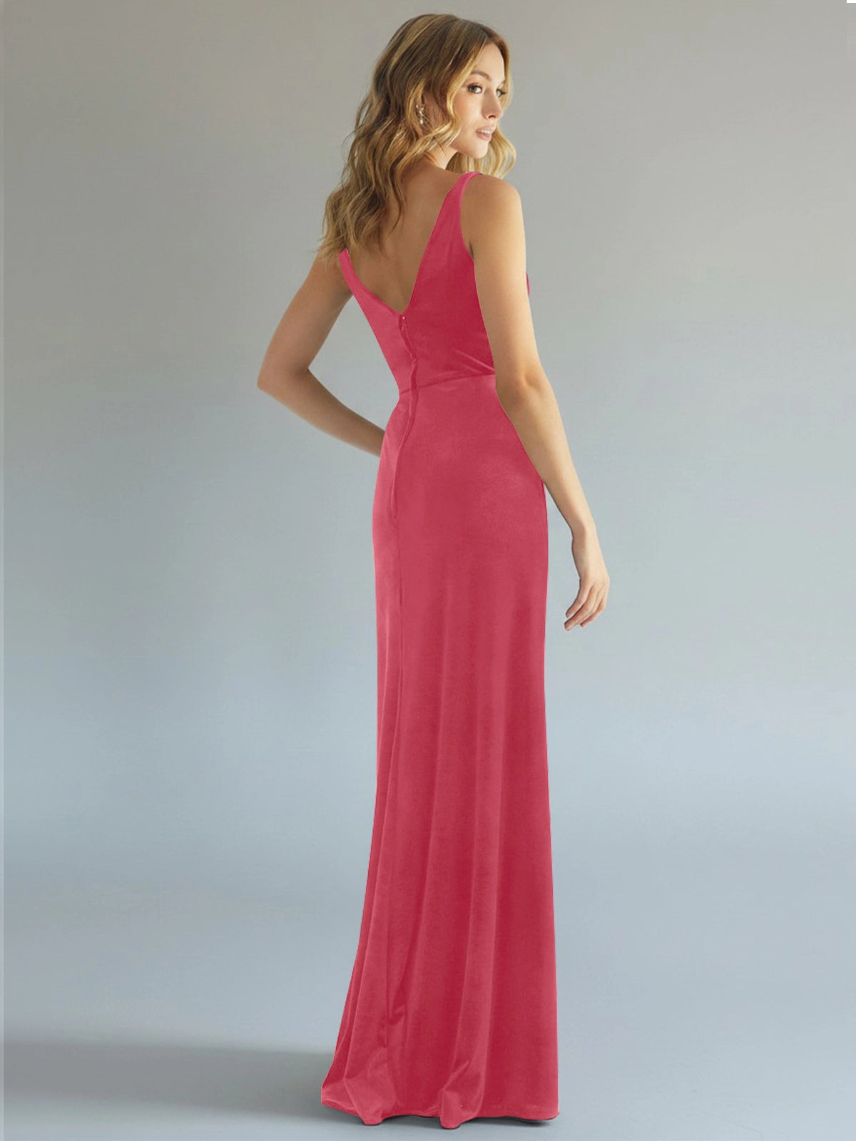 Velvet Bridesmaid Dress with Slit 