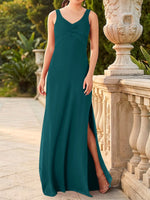 Chiffon Bridesmaid Dress with Slit 