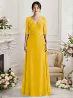 Lace Mother of the Bride Dress with Half Sleeves