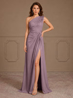 One-Shoulder Prom Dress with Slit