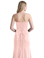 Velvet Prom Dress with Beaded Applique 