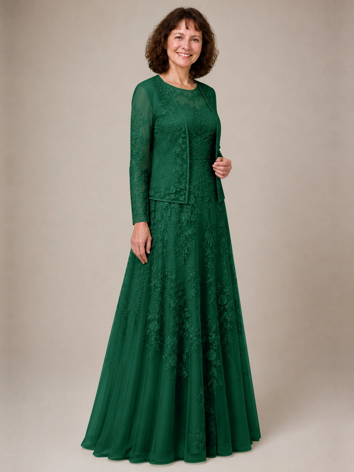 A-line Mother of the Bride Dress with Lace 