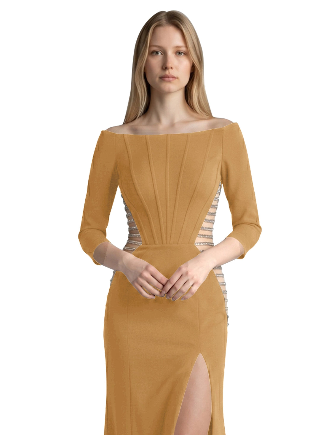 Side Cutout Slit Prom Dress 