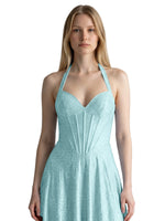 Halter Beaded Prom Dress 