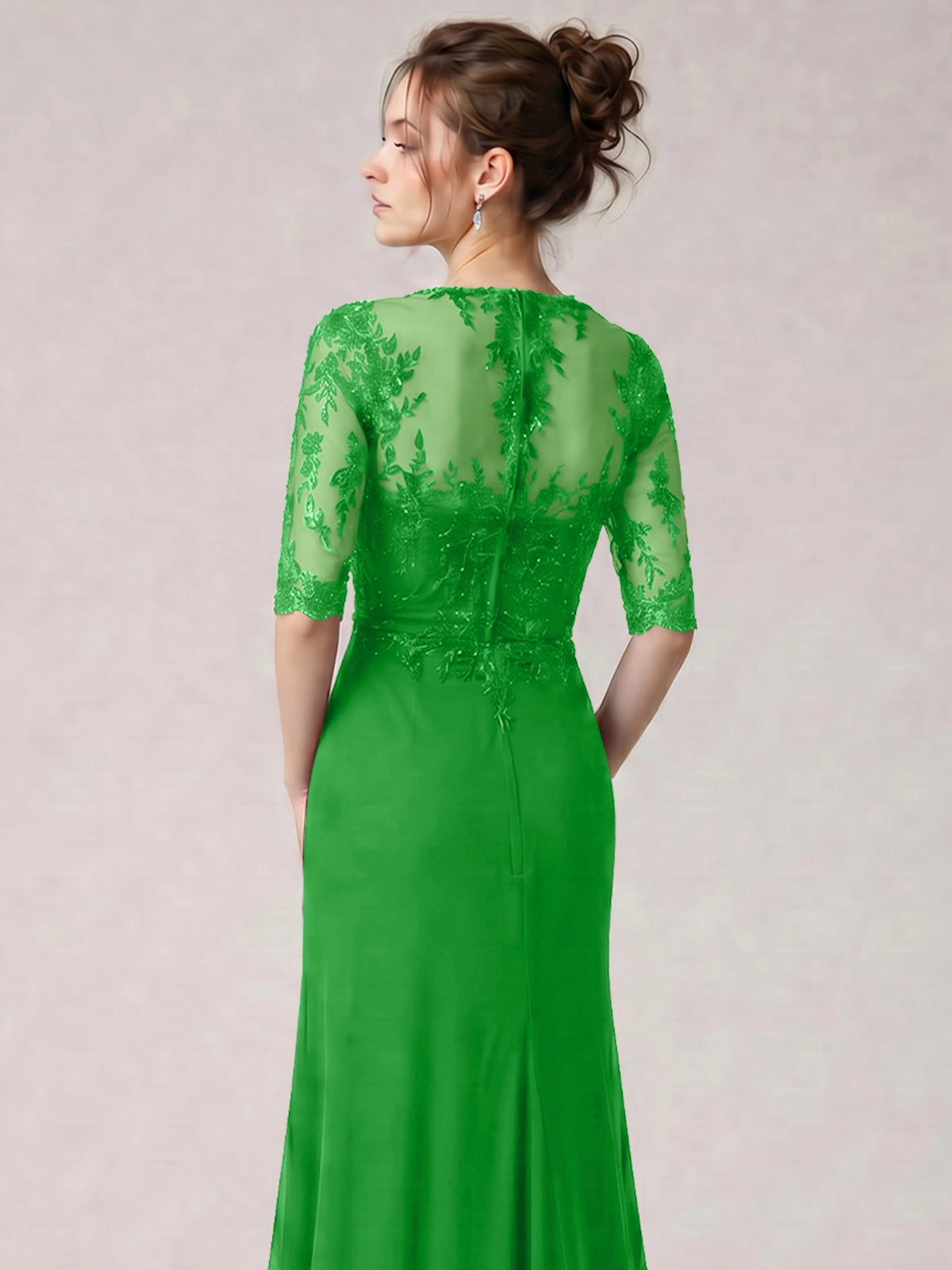 Lace Mother of the Bride Dress with Half Sleeves