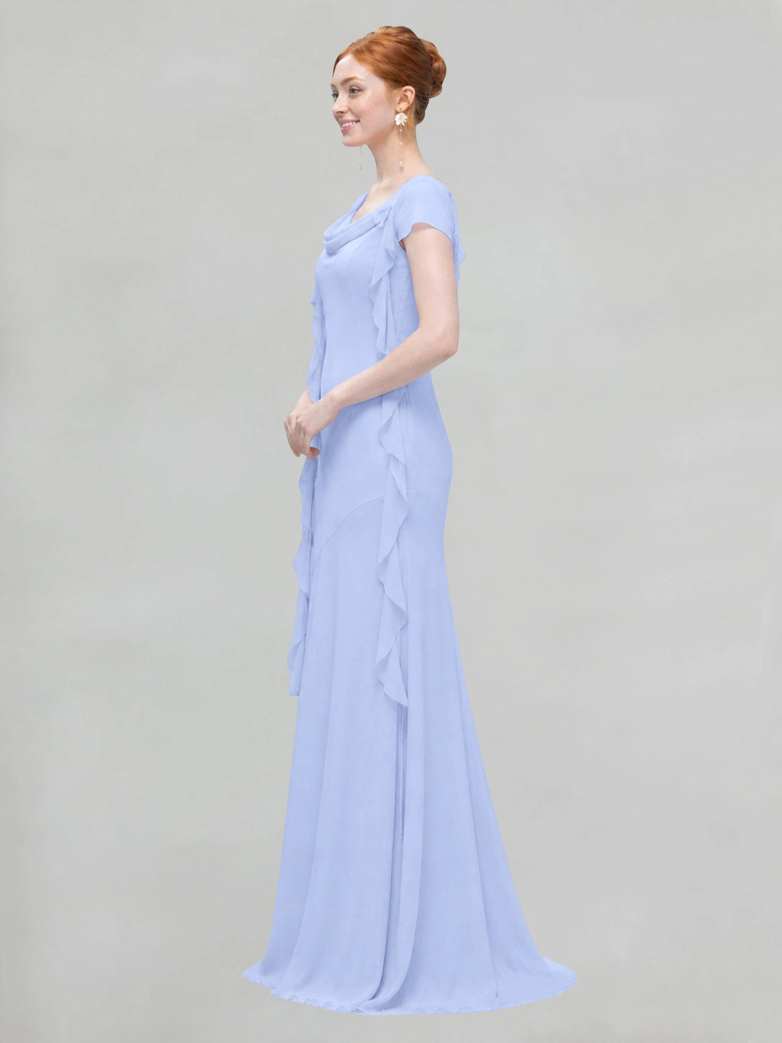 Flowy Ruffle Sheath Bridesmaid Dress 
