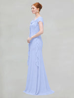 Flowy Ruffle Sheath Bridesmaid Dress 