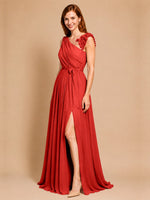 Chiffon Prom Dress with Appliques