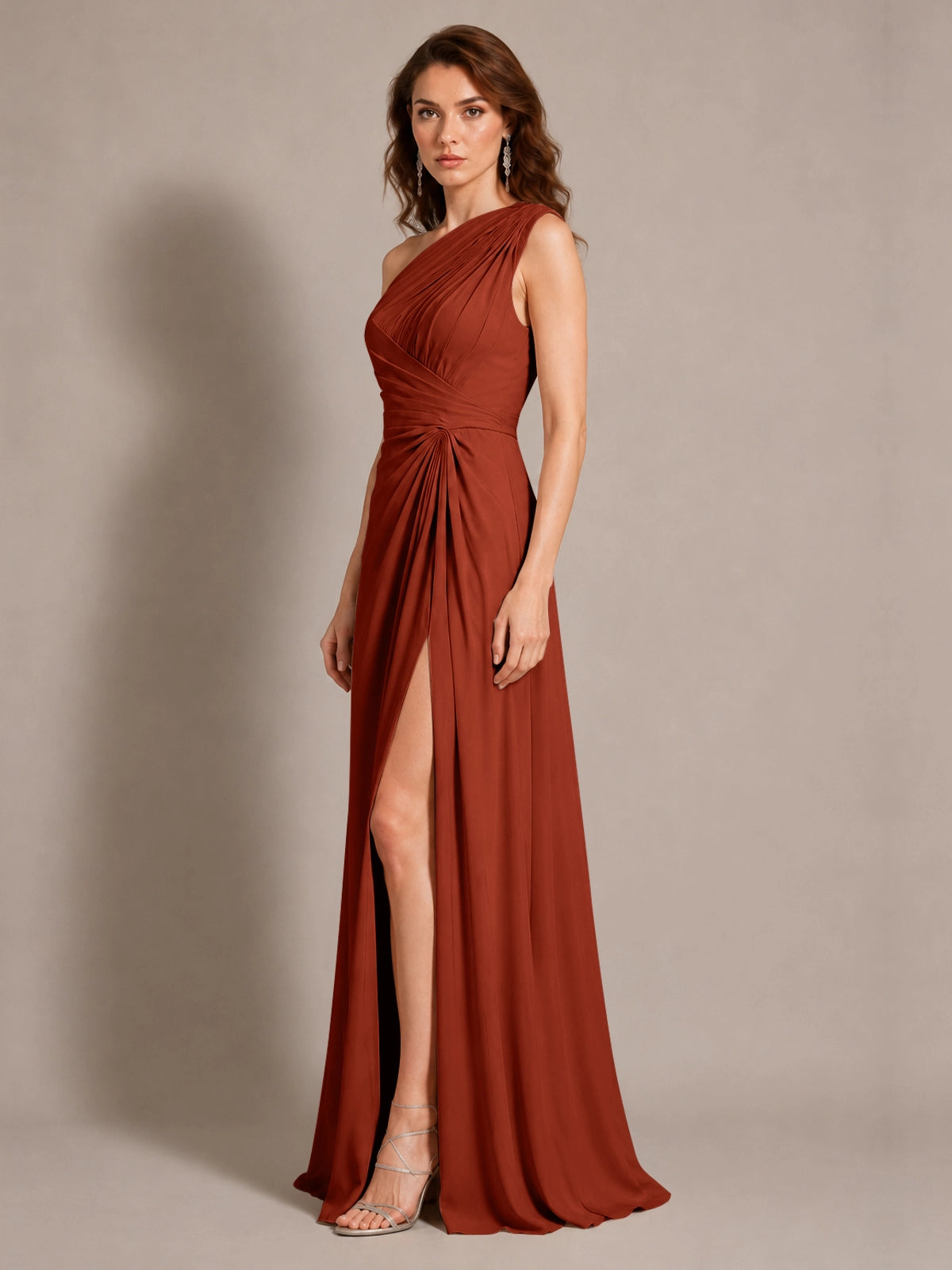 One-Shoulder Prom Dress with Slit