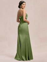 Satin Bow Accent Bridesmaid Dress 