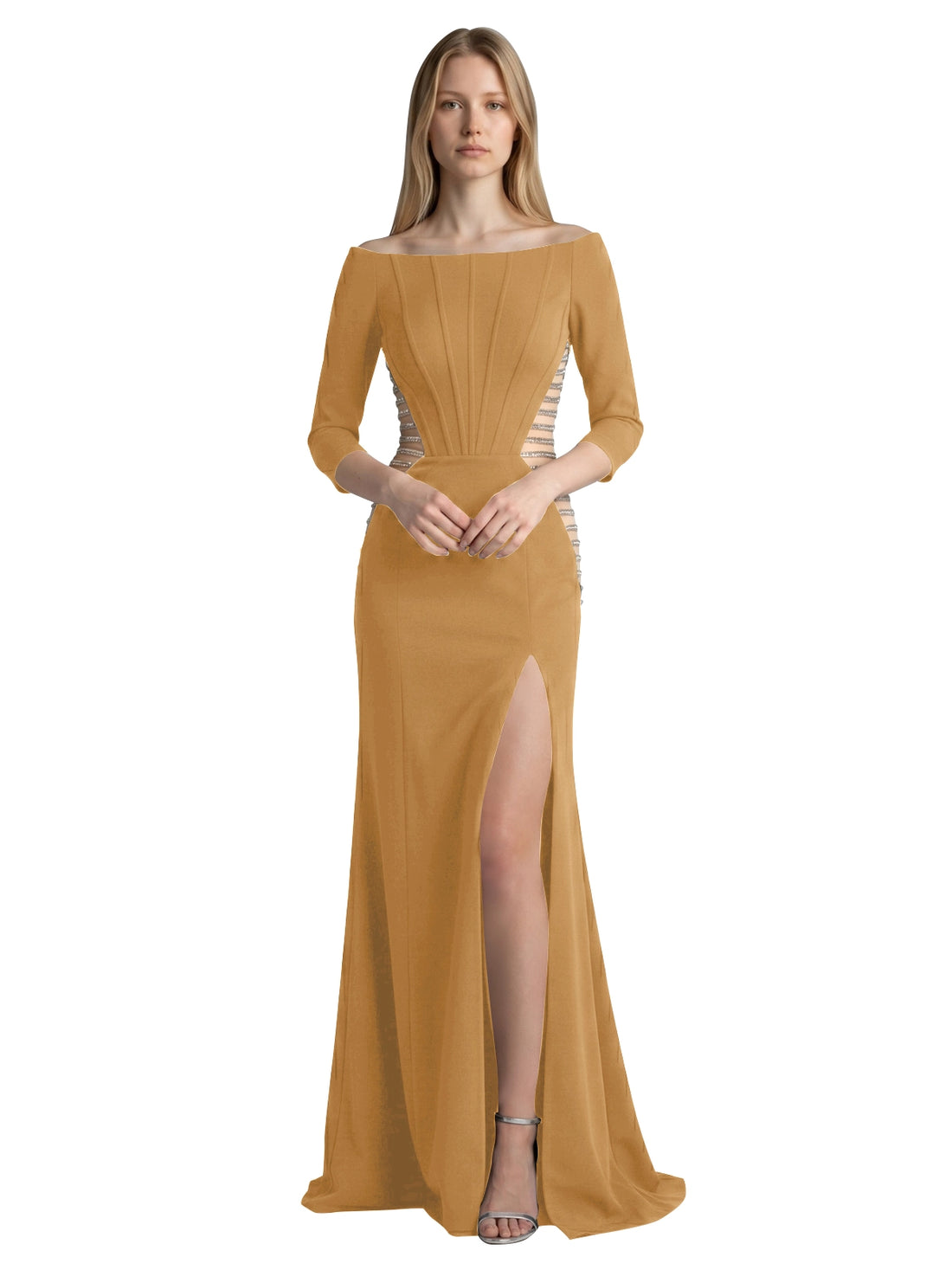 Side Cutout Slit Prom Dress 