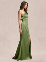 Satin Bow Accent Bridesmaid Dress 