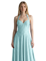 Halter Beaded Prom Dress 