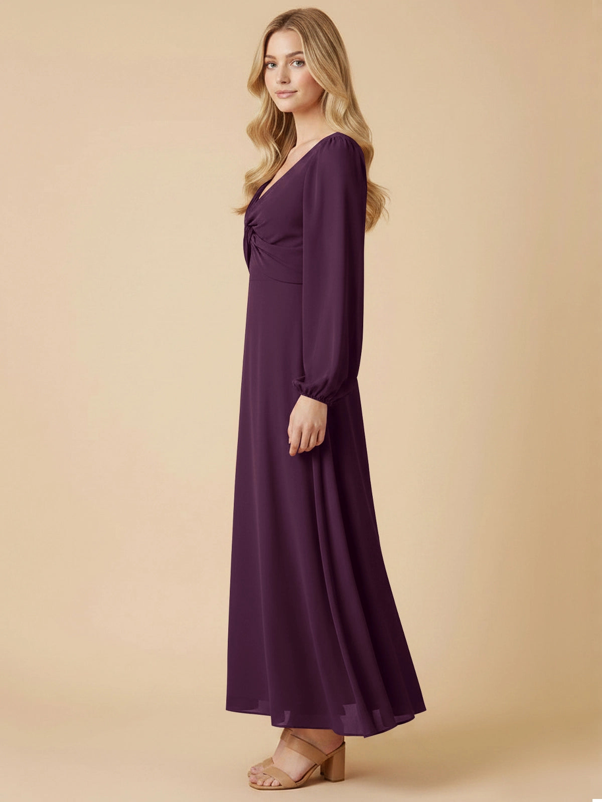 A-line Bridesmaid Dress with Long Sleeves 