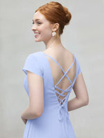 Flowy Ruffle Sheath Bridesmaid Dress 