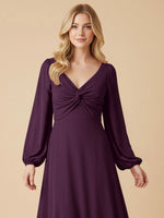 A-line Bridesmaid Dress with Long Sleeves 