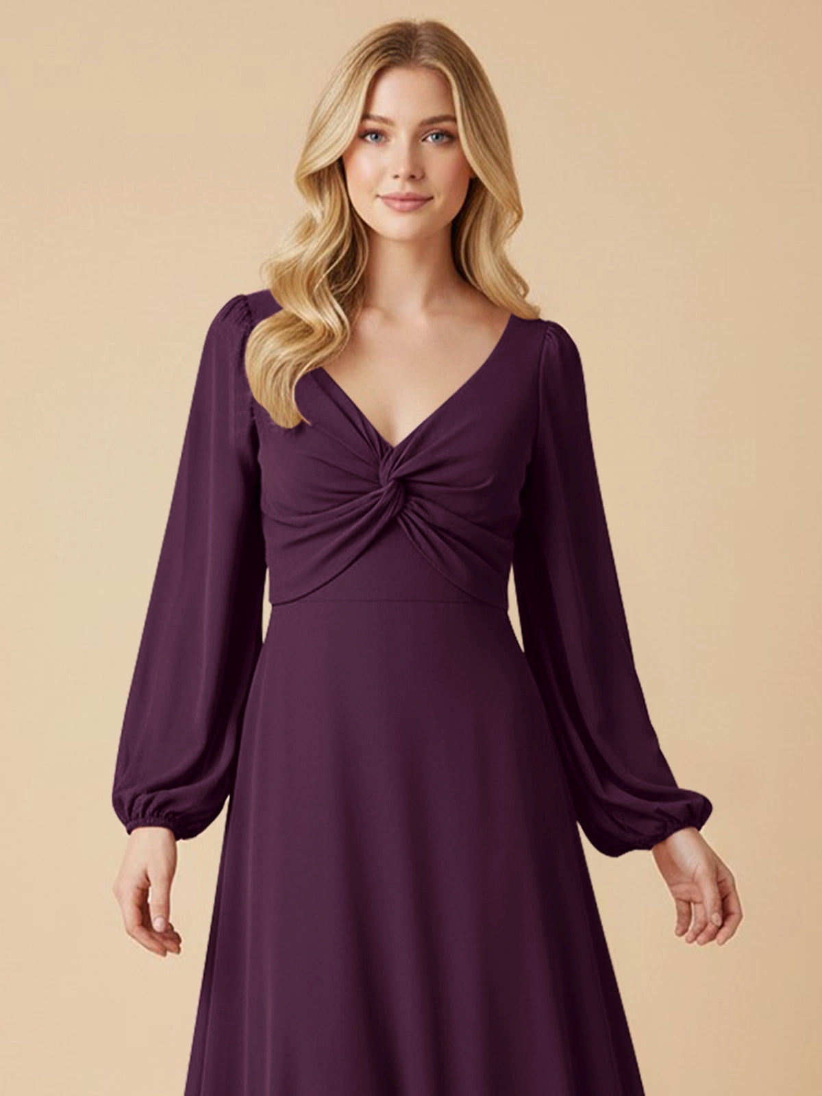 A-line Bridesmaid Dress with Long Sleeves 