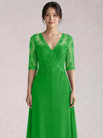 Lace Mother of the Bride Dress with Half Sleeves
