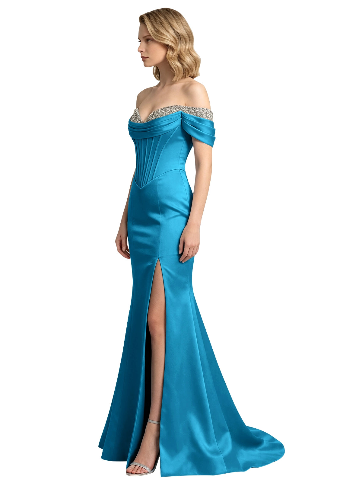 Corset Beaded Trumpet Prom Dress 