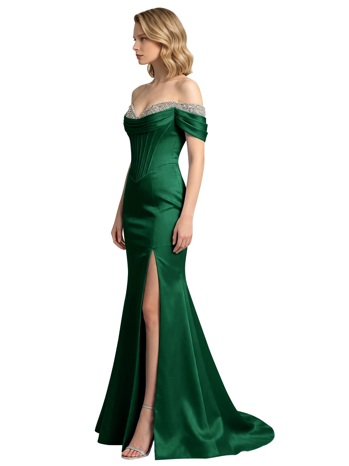 Corset Beaded Trumpet Prom Dress 