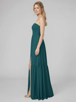 Strapless Bridesmaid Dress with Slit 