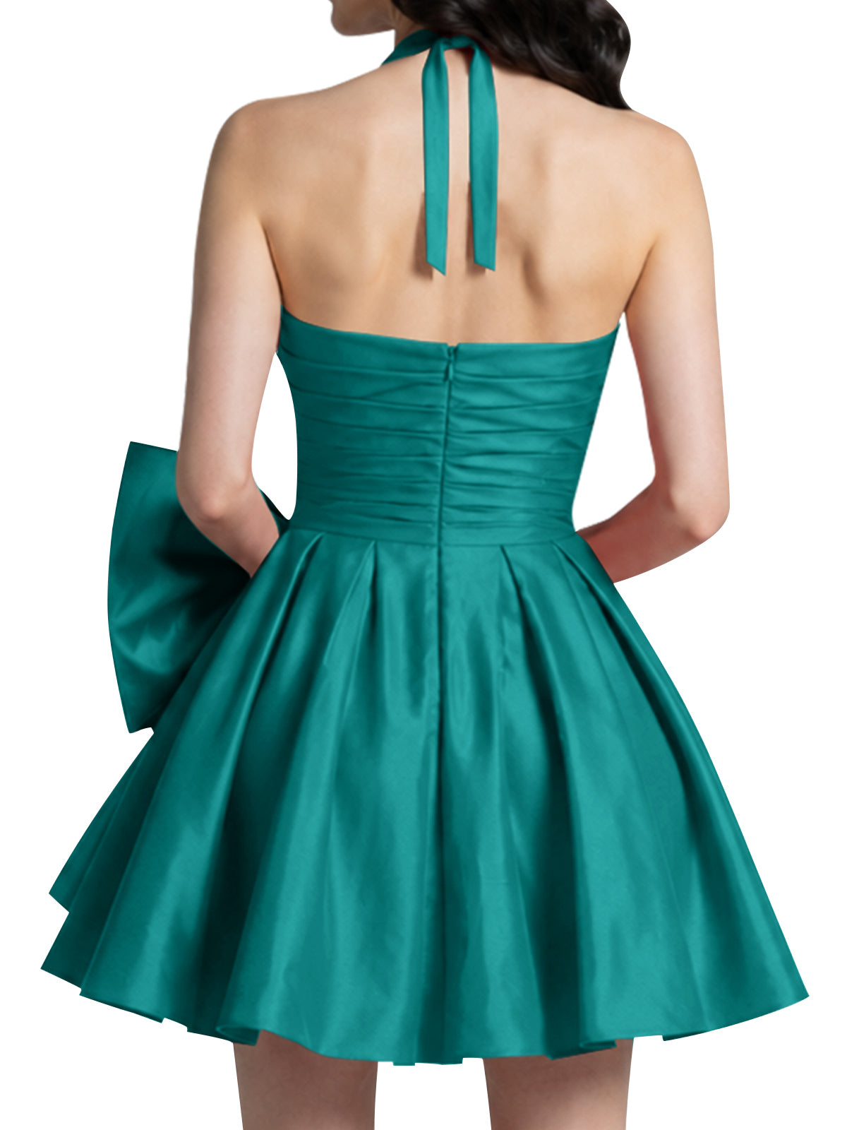 Halter Oversized Bow Mini Dress 